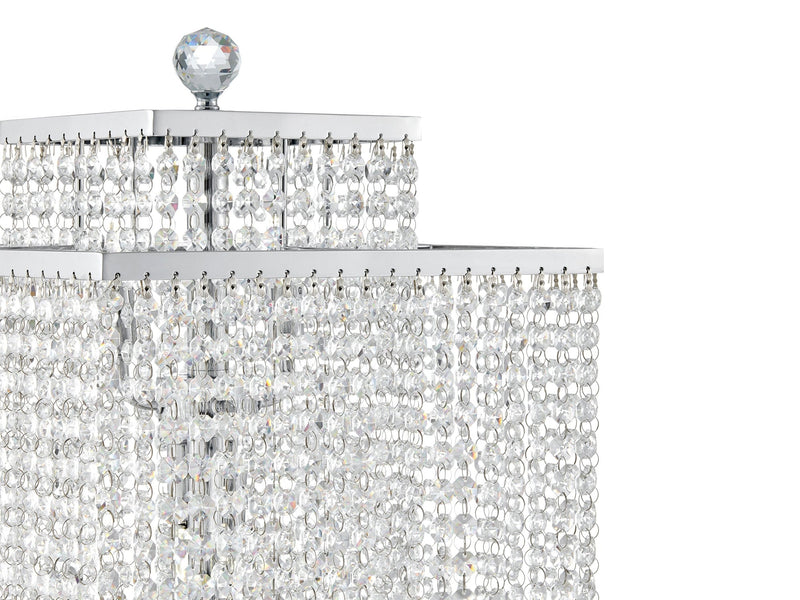 Double Crown Square Crystal 22" Tall Table Lamp