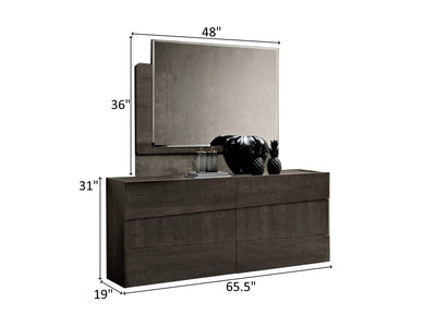 Tekno 65.5" Wide 6 Drawer Dresser With Mirror