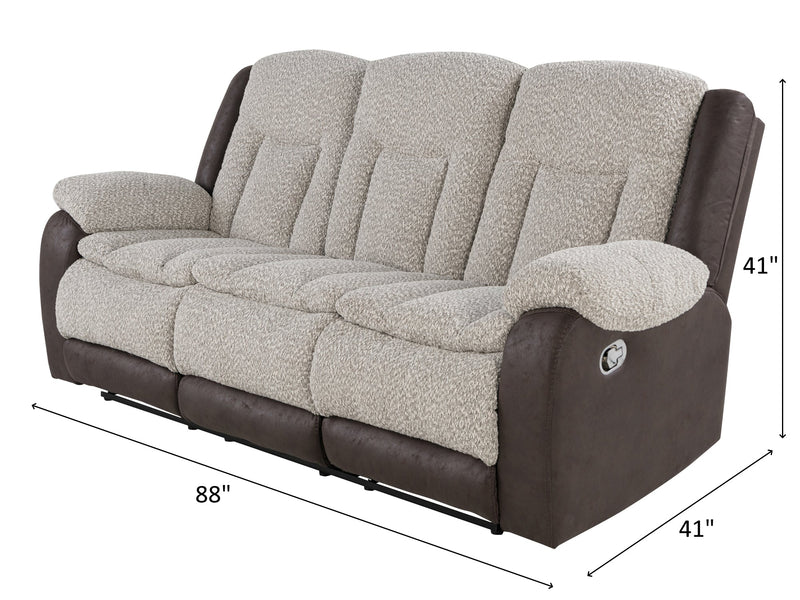 U4377 88" Wide Recliner Sofa