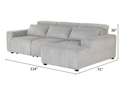 U5945 114" Wide Power Extendable Sectional