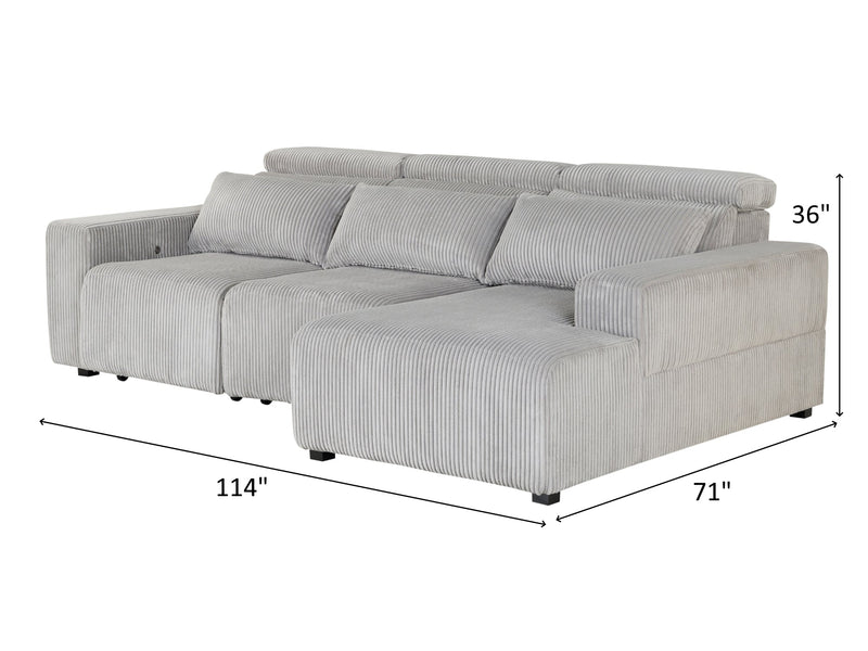 U5945 114" Wide Power Extendable Sectional