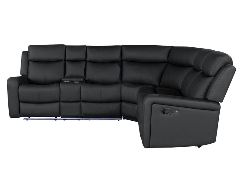 U6024 106" / 94" Wide Leather Recliner Sectional