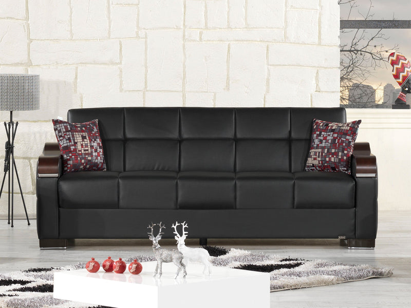 Up Town Convertible Leather Sofa