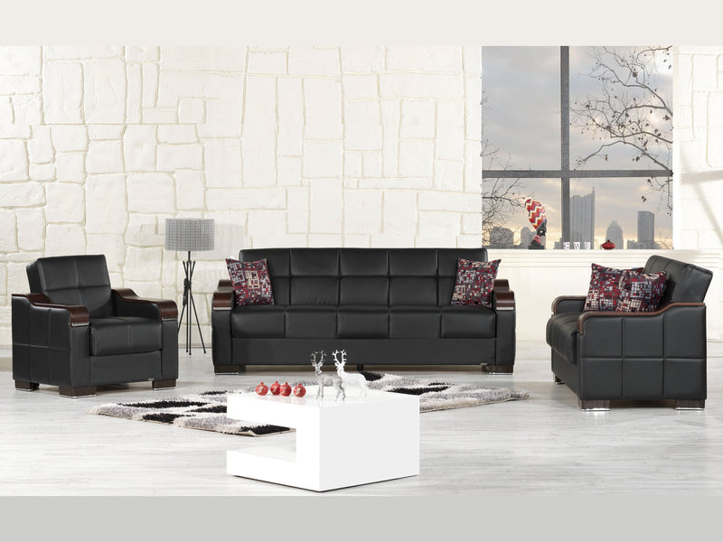 Up Town Convertible Leather Sofa