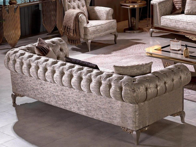 Verona Goss 92.5" Wide Rolled Arm Tufted Sofa