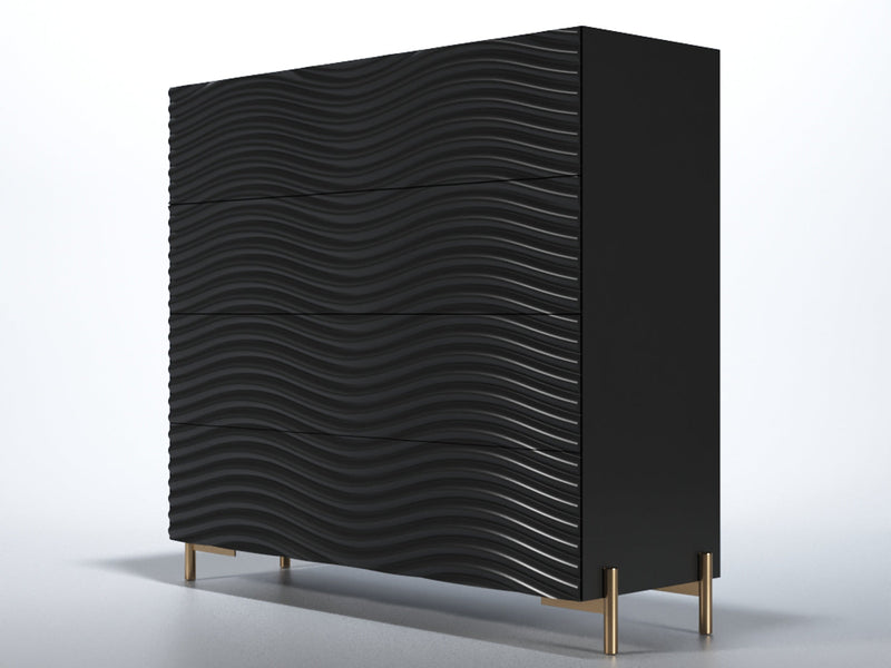 Wave Black Bedroom Set