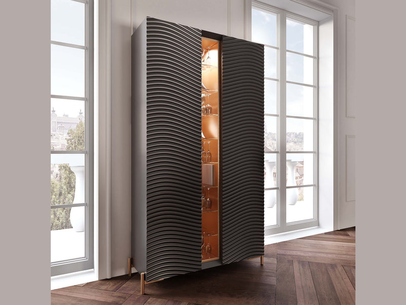Wave 43" Wide 2 Door Black Dining Cabinet