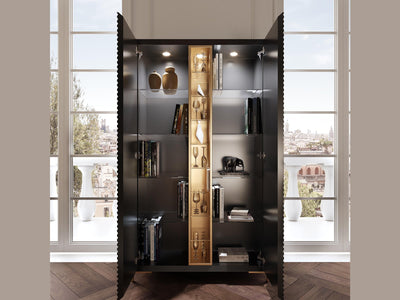 Wave 43" Wide 2 Door Black Dining Cabinet