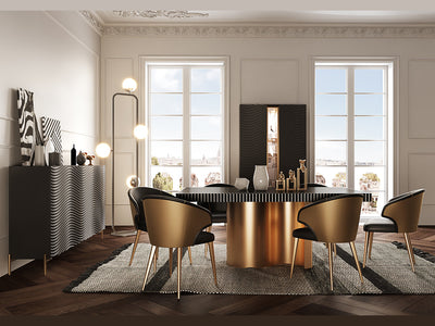 Wave 43" Wide 2 Door Black Dining Cabinet