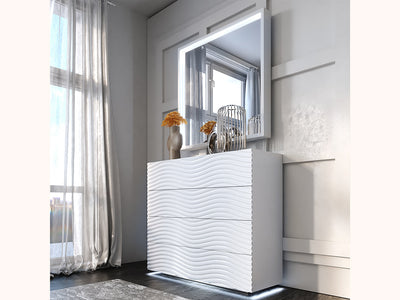 Wave White Bedroom Set