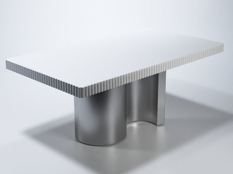 Wave 63" / 79" / 94" Wide 6-8-10 Person Extendable White Dining Table