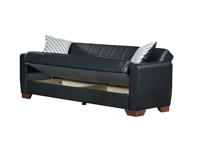 Barato Leather 83" Wide Convertible Sofa