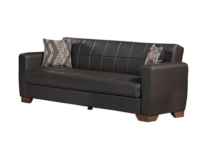 Barato Leather 83" Wide Convertible Sofa