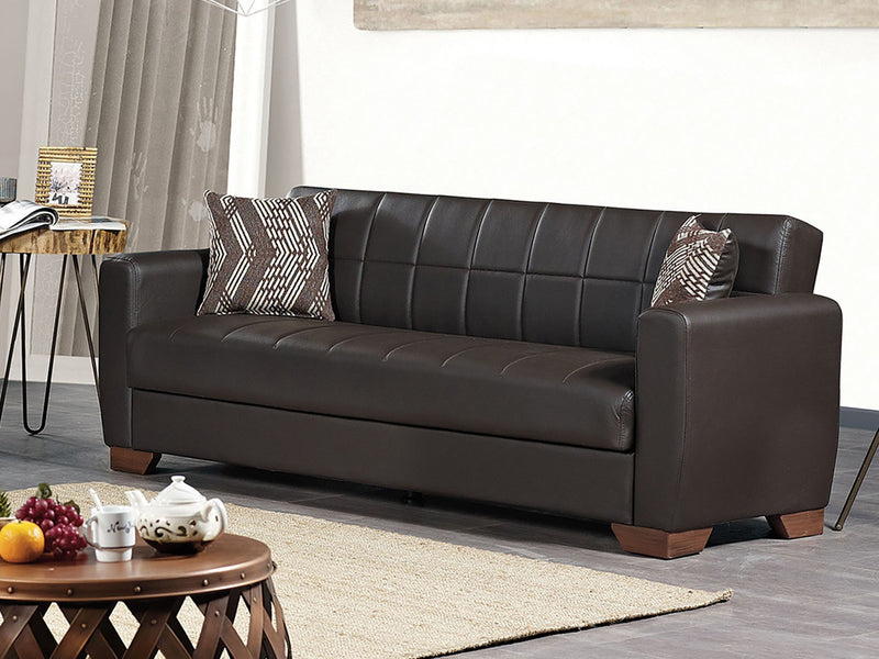 Barato Leather 83" Wide Convertible Sofa