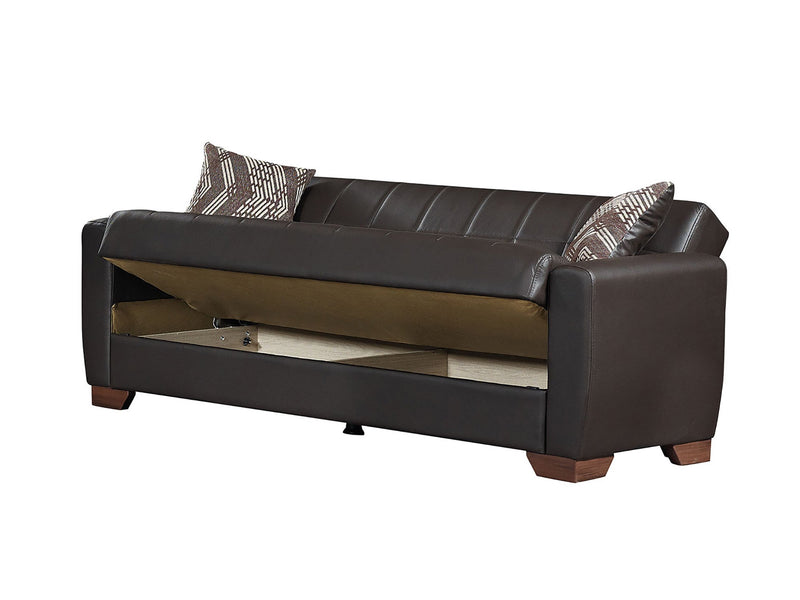 Barato Leather 83" Wide Convertible Sofa