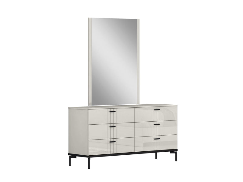 Bella 62" Wide 6 Drawer Dresser With Mirror