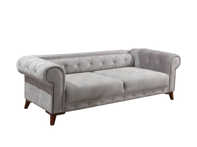 Bernardo 94" Wide Rolled Arm Tufted Extendable Sofa