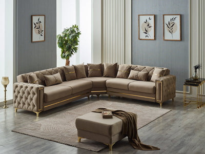 Bolivya 125" / 113" Wide Tufted Convertible Sectional