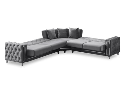 Bolivya 125" / 113" Wide Tufted Convertible Sectional