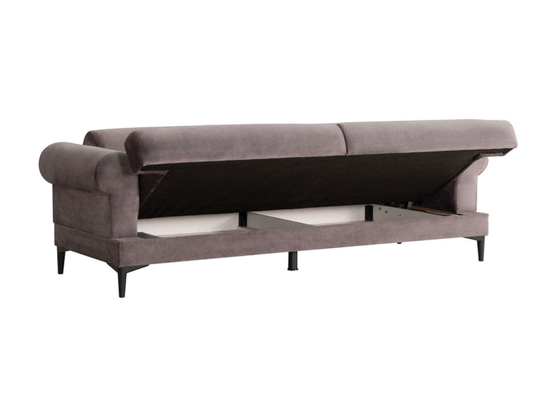Bulut 89" Wide Rolled Arm Convertible Sofa
