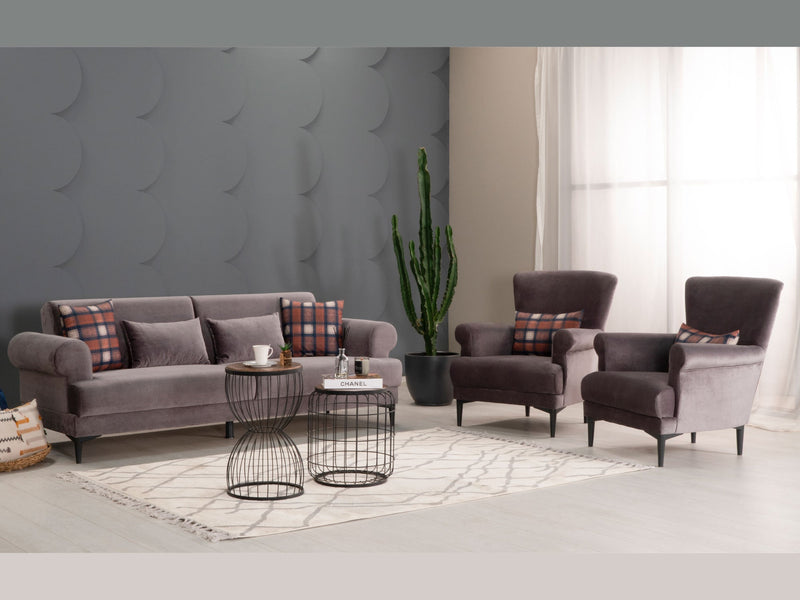 Bulut 89" Wide Rolled Arm Convertible Sofa