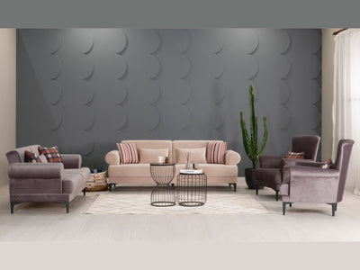 Bulut 89" Wide Rolled Arm Convertible Sofa
