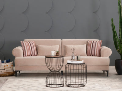 Bulut 89" Wide Rolled Arm Convertible Sofa
