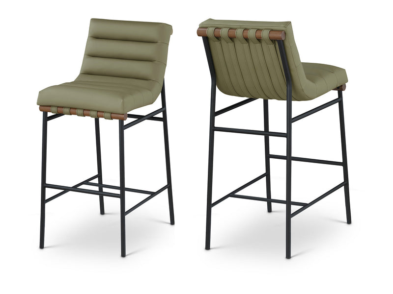 Burke Leather Bar Stool (Set of 2)