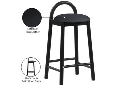 Calvin Faux Leather Bar Stool Black Leg (Set of 2)