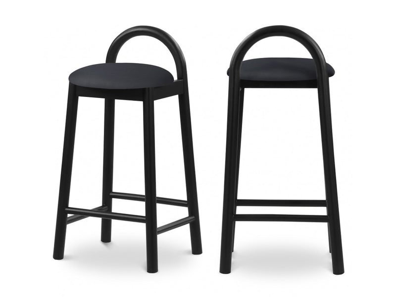 Calvin Faux Leather Bar Stool Black Leg (Set of 2)