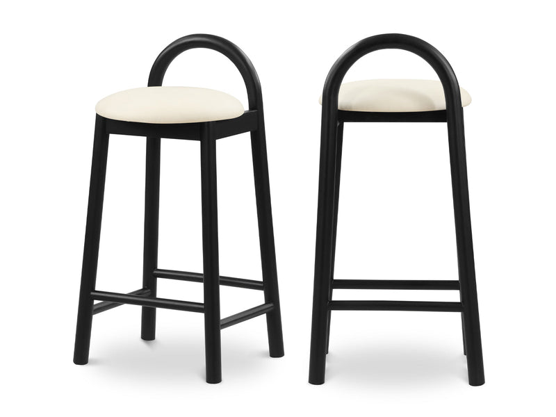 Calvin Faux Leather Bar Stool Black Leg (Set of 2)