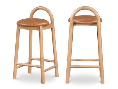 Calvin Leather Bar Stool (Set of 2)