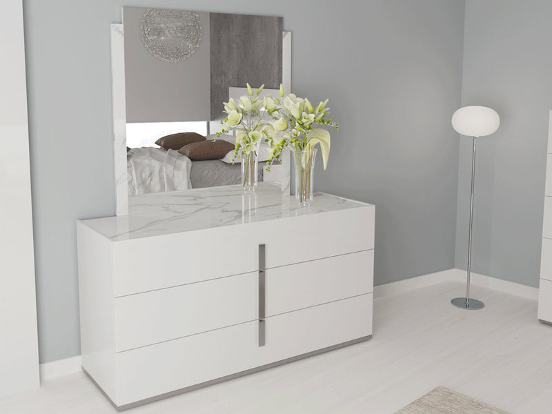 Carrara 59" Wide 3 Drawer Dresser With Mirror
