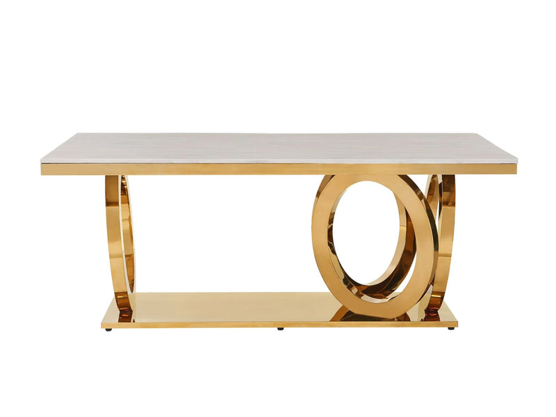 980DT 79" Wide Marble Top Dining Table