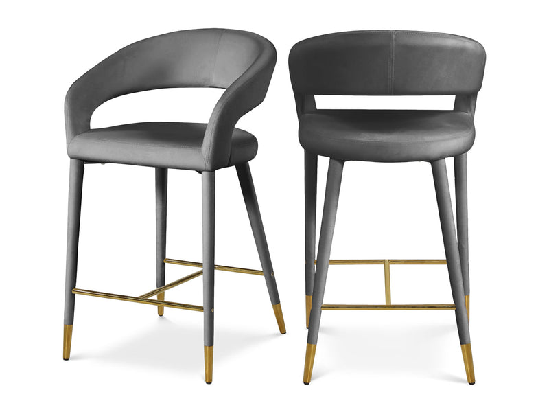 Destiny Velvet Bar Stool (Set of 2)