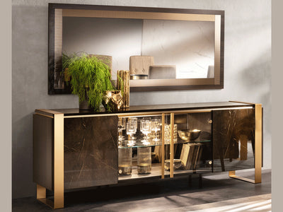 Essenza 84" Wide 4 Door Buffet With Mirror