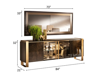 Essenza 84" Wide 4 Door Buffet With Mirror