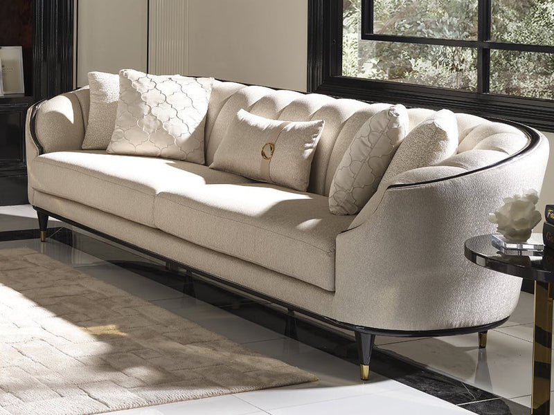 Braga 104" Wide Wooden Detailed Sofa