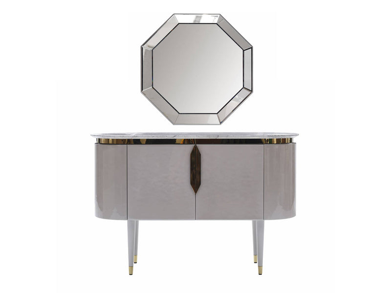 Braga 53" Wide 2 Door Console Table With Mirror