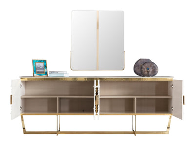 Gloria 89" Wide 4 Door Buffet With Mirror