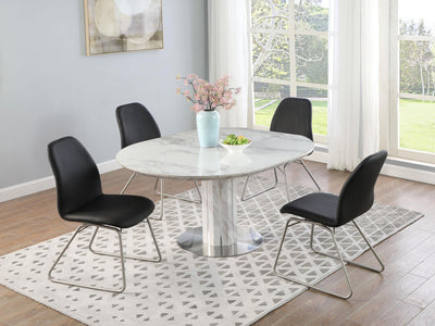 Gretchen 63" / 47" Wide 4-6 Person Extendable Round Dining Table