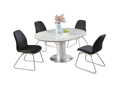 Gretchen 63" / 47" Wide 4-6 Person Extendable Round Dining Table