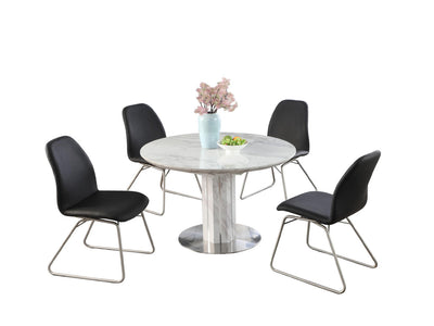 Gretchen 63" / 47" Wide 4-6 Person Extendable Round Dining Table