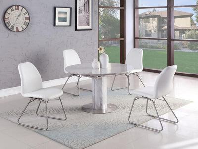 Gretchen 63" / 47" Wide 4-6 Person Extendable Round Dining Table