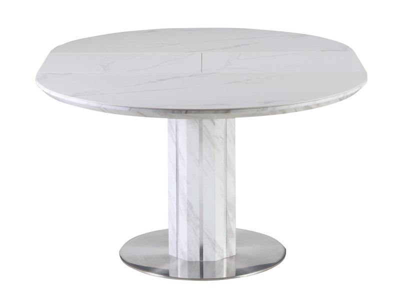 Gretchen 63" / 47" Wide 4-6 Person Extendable Round Dining Table