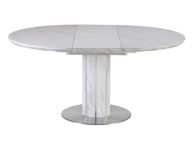 Gretchen 63" / 47" Wide 4-6 Person Extendable Round Dining Table