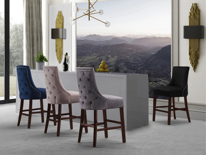 Hannah Velvet Bar Stool (Set of 2)