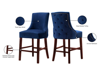 Hannah Velvet Bar Stool (Set of 2)