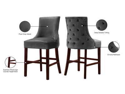 Hannah Velvet Bar Stool (Set of 2)
