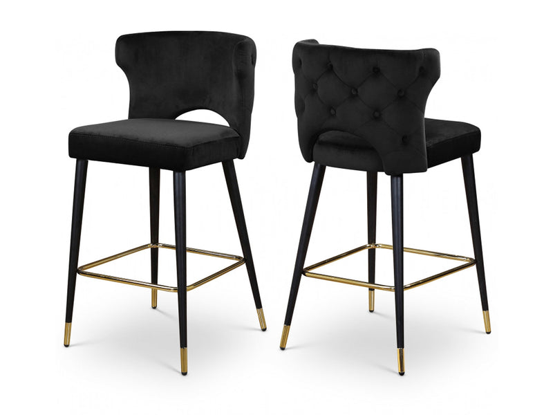 Kelly Velvet Bar Stool (Set of 2)